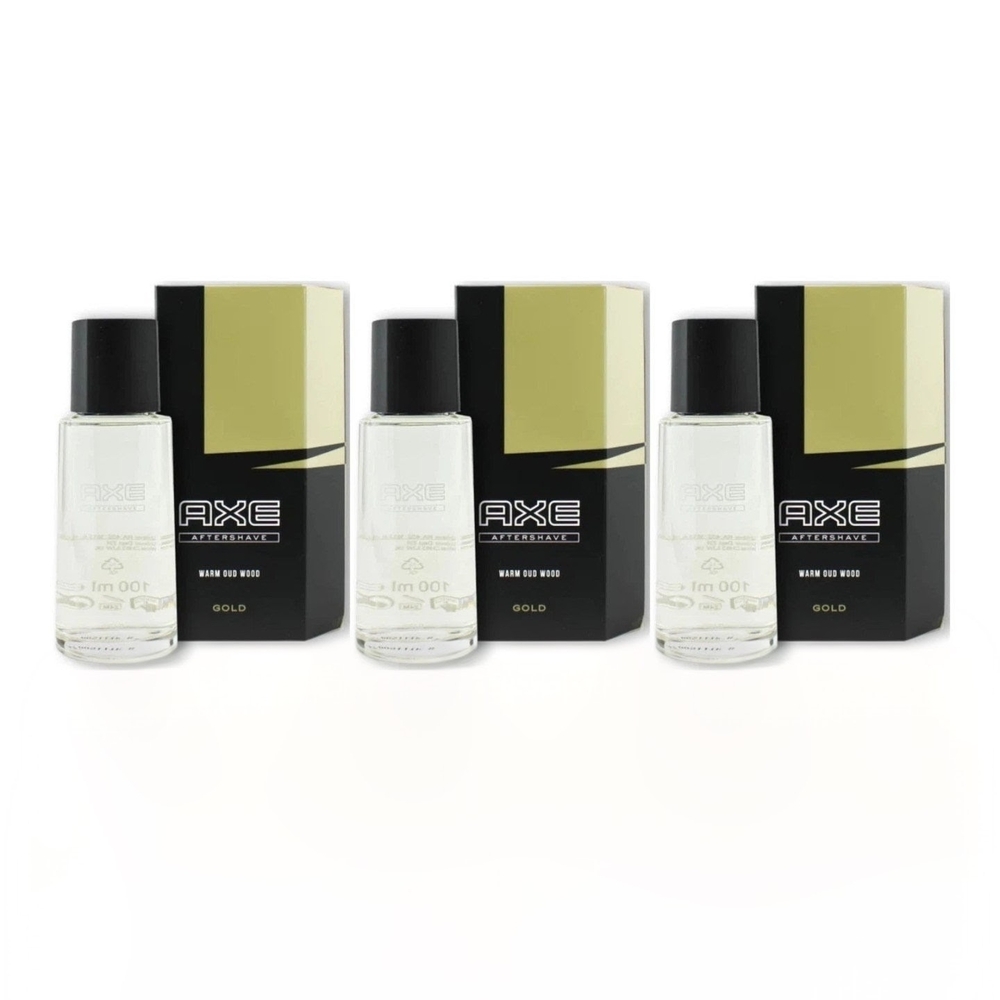 Axe Gold Aftershave - Warm Oud Wood, 3.4oz (100ml) - 3PK (NIB) New in Box